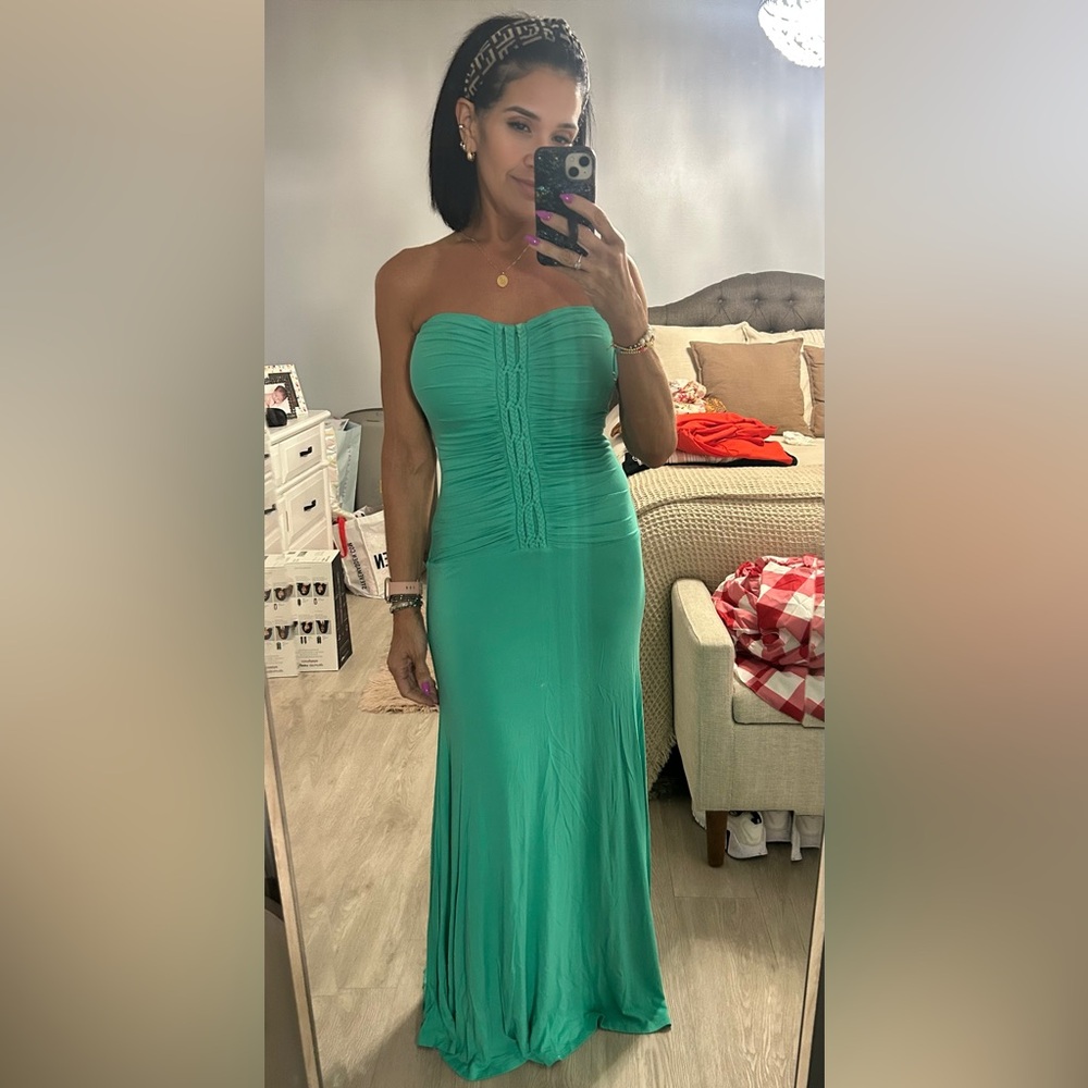 Caribbean Queen Strapless Turquoise Dress